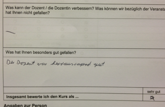 Stress Vortrag Feedback-Empfehlung