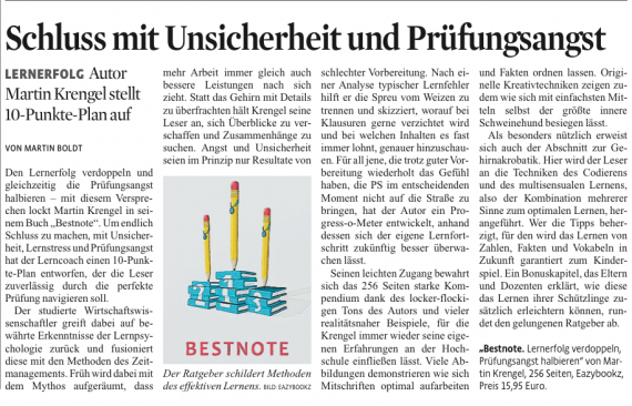 Richtig lernen lernen - schneller einfacher sicherer zu besseren Noten und weniger Pruefungsangst - Dr Martin Krengel