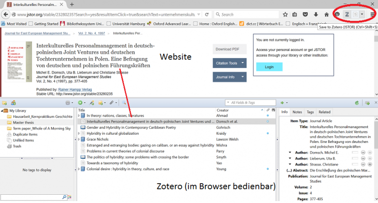 Wissenschaftliches Arbeiten mit der Zitiersoftware Zotero spart Zeit und Nerven