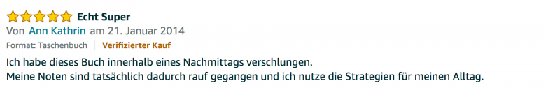 Erfahrungsbericht Lernkurs - Bestnote - Lernseminar - Lernratgeber - Buch Besser lernen - beste Lernmethode für Schueler und Studenten - Meinung - zu Martin Krengel 4