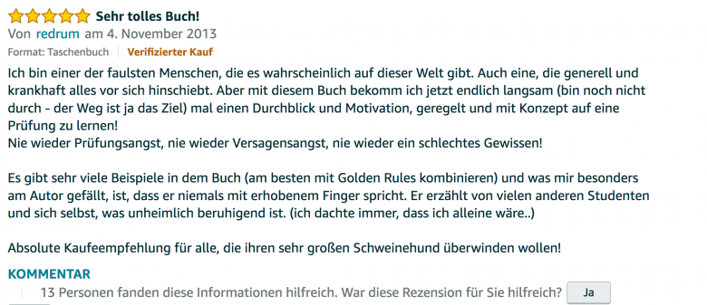 Erfahrungsbericht Lernkurs - Bestnote - Lernseminar - Lernratgeber - Buch Besser lernen - beste Lernmethode für Schueler und Studenten - Meinung - zu Martin Krengel.13