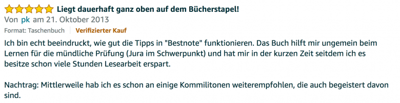 Erfahrungsbericht Lernkurs - Bestnote - Lernseminar - Lernratgeber - Buch Besser lernen - beste Lernmethode für Schueler und Studenten - Meinung - zu Martin Krengel.31