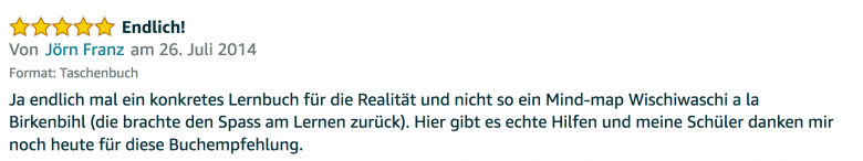 Erfahrungsbericht Lernkurs - Bestnote - Lernseminar - Lernratgeber - Buch Besser lernen - beste Lernmethode für Schueler und Studenten - Meinung - zu Martin Krengel52.01