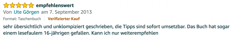 Erfahrungsbericht Lernkurs - Bestnote - Lernseminar - Lernratgeber - Buch Besser lernen - beste Lernmethode für Schueler und Studenten - Meinung - zu Martin Krengel52.41