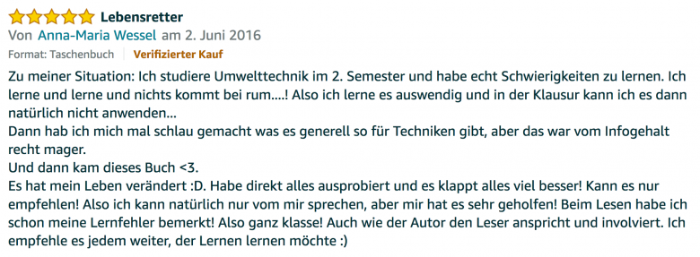 Rezension - Martin Krengel - Lerntipps - einfacher lesen und dinge verstehen und merken in Schule und Studium - Bestnote - Lernratgeber.17.37