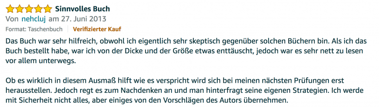 Rezension - Martin Krengel - Lerntipps - einfacher lesen und dinge verstehen und merken in Schule und Studium - Bestnote - Lernratgeber.18.25