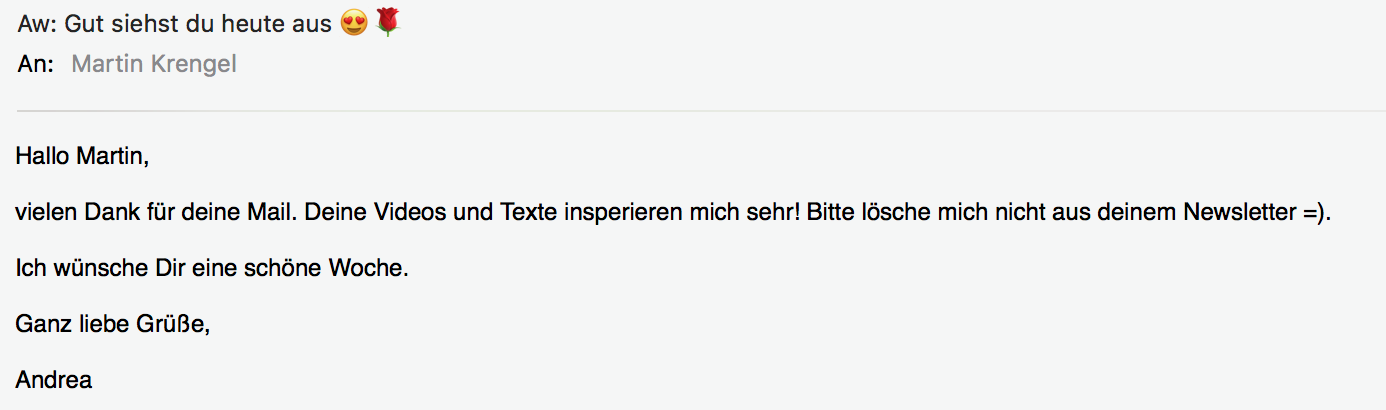 Feedback zum Newsletter von Dr. Martin Krengel - Nummer 2