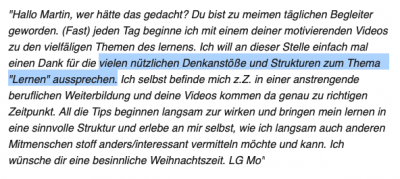 Rezension 2 Bestnoten Kurs