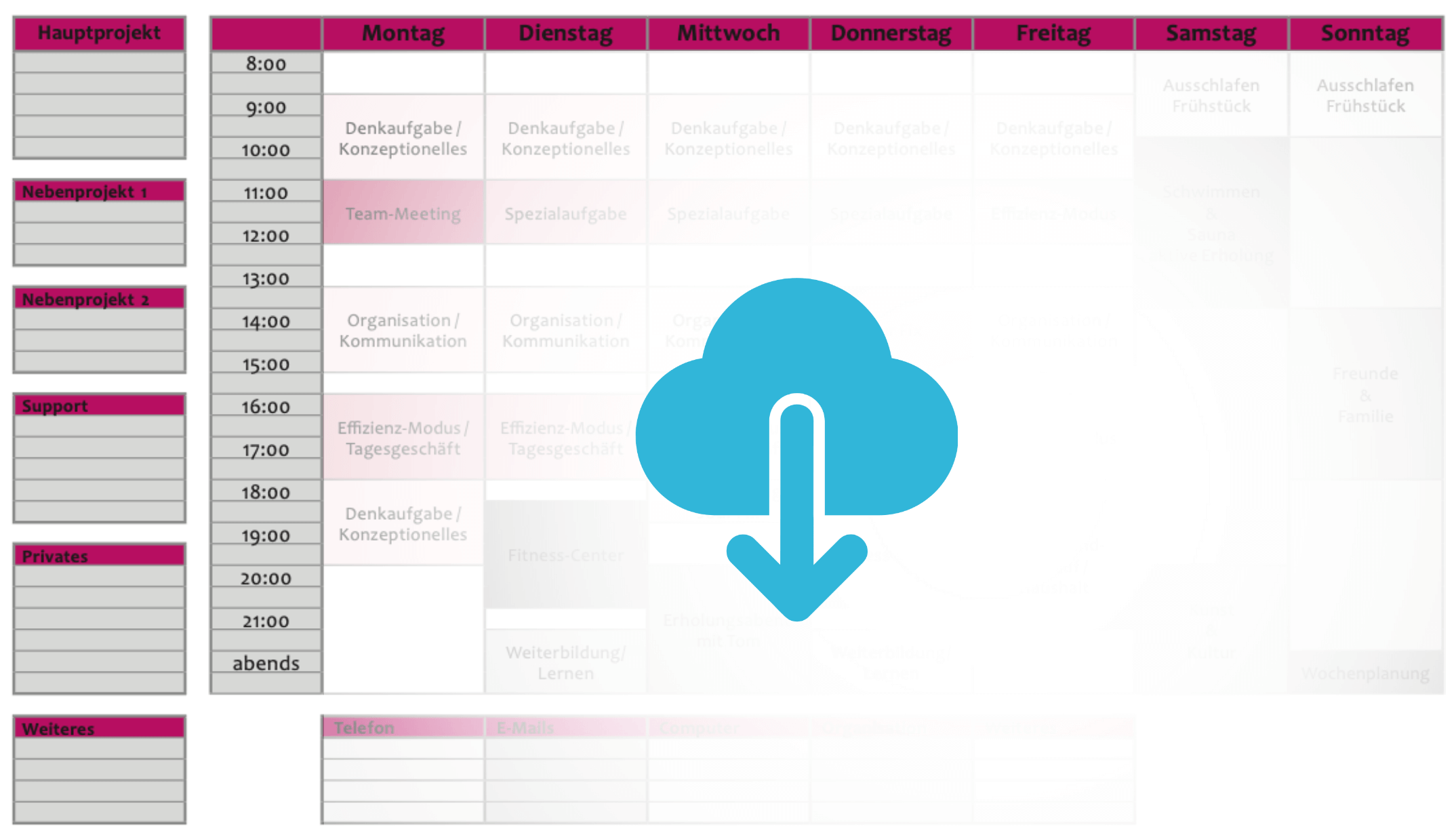 wochenplan vorlage zum ausdrucken - wochenplaner pdf kalender download dr krengel -weiß