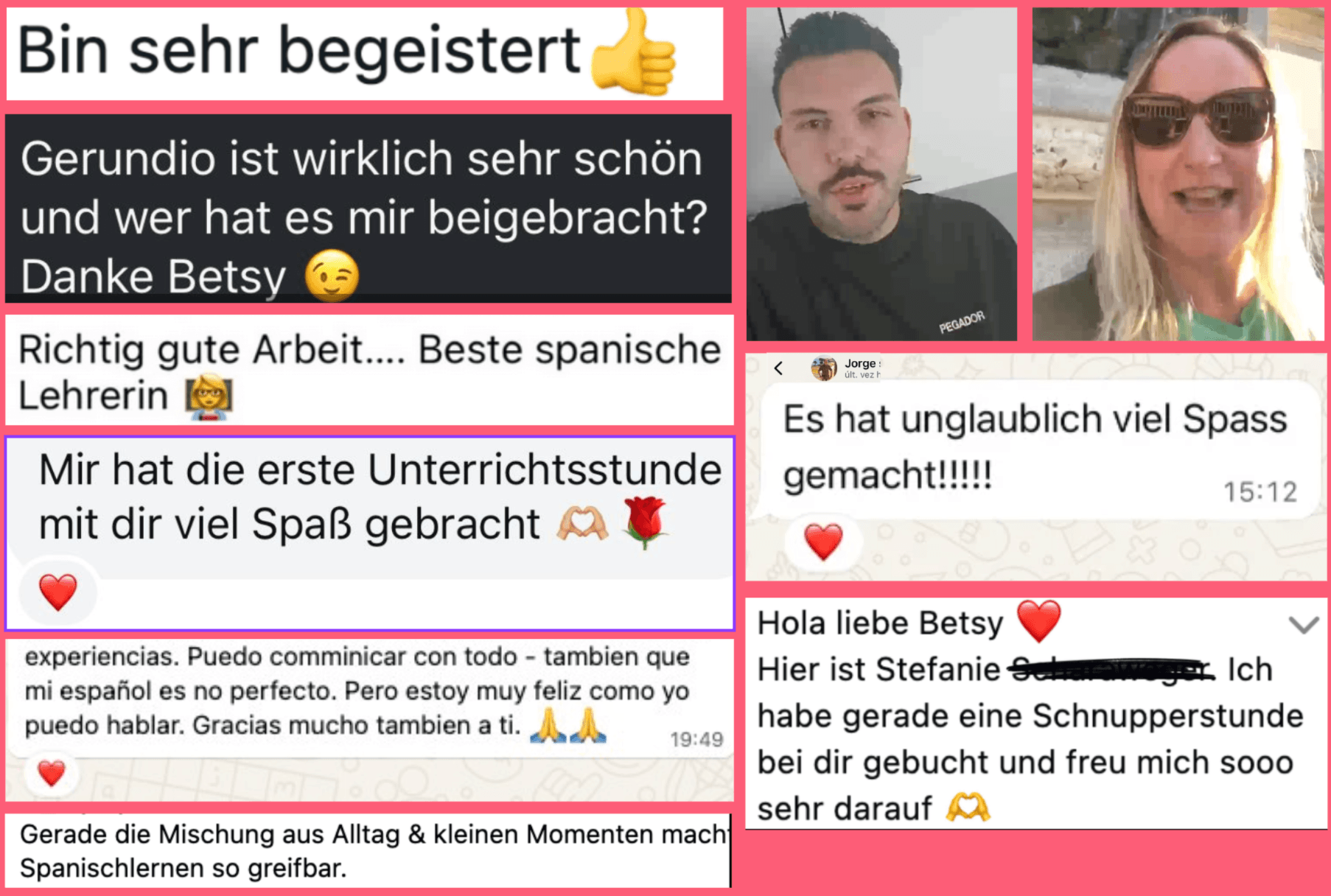 Spanisch lernen Privatunterricht Betsy Flores Online Zoom Deutsch